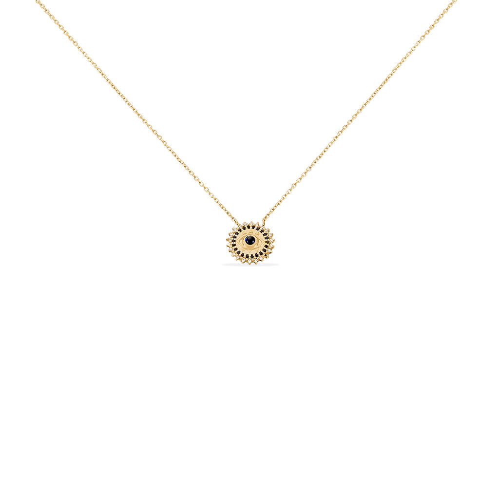 Collier Plaque Or Asterina Ronde œil Oxydes - Spannringe Damen | OROVIVO
