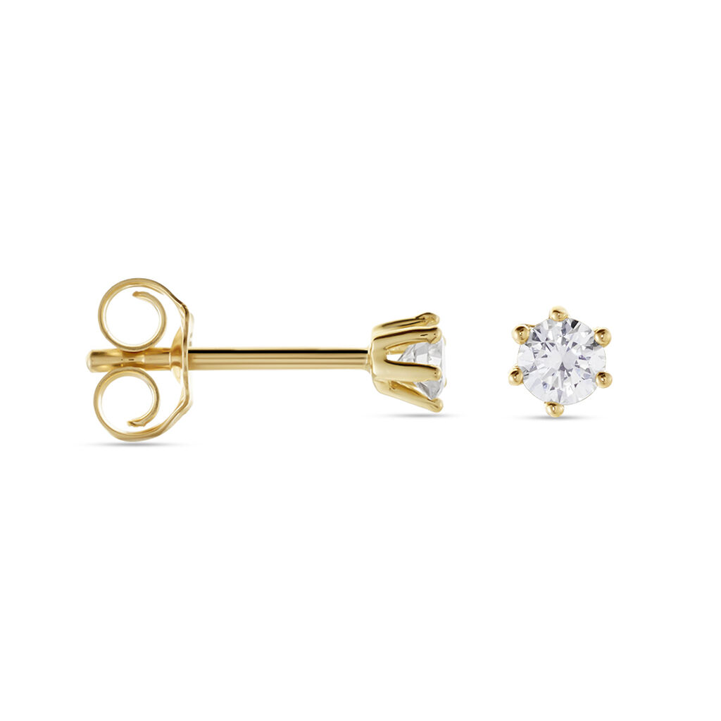 Monopoli Damen Ohrstecker Gold 750 (18 Karat) Diamant Wei&szlig; 0,16 ct