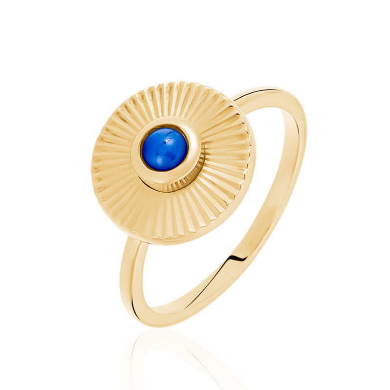 Bague Plaque Or Cartina Cercle Strie - Spannringe Damen | OROVIVO