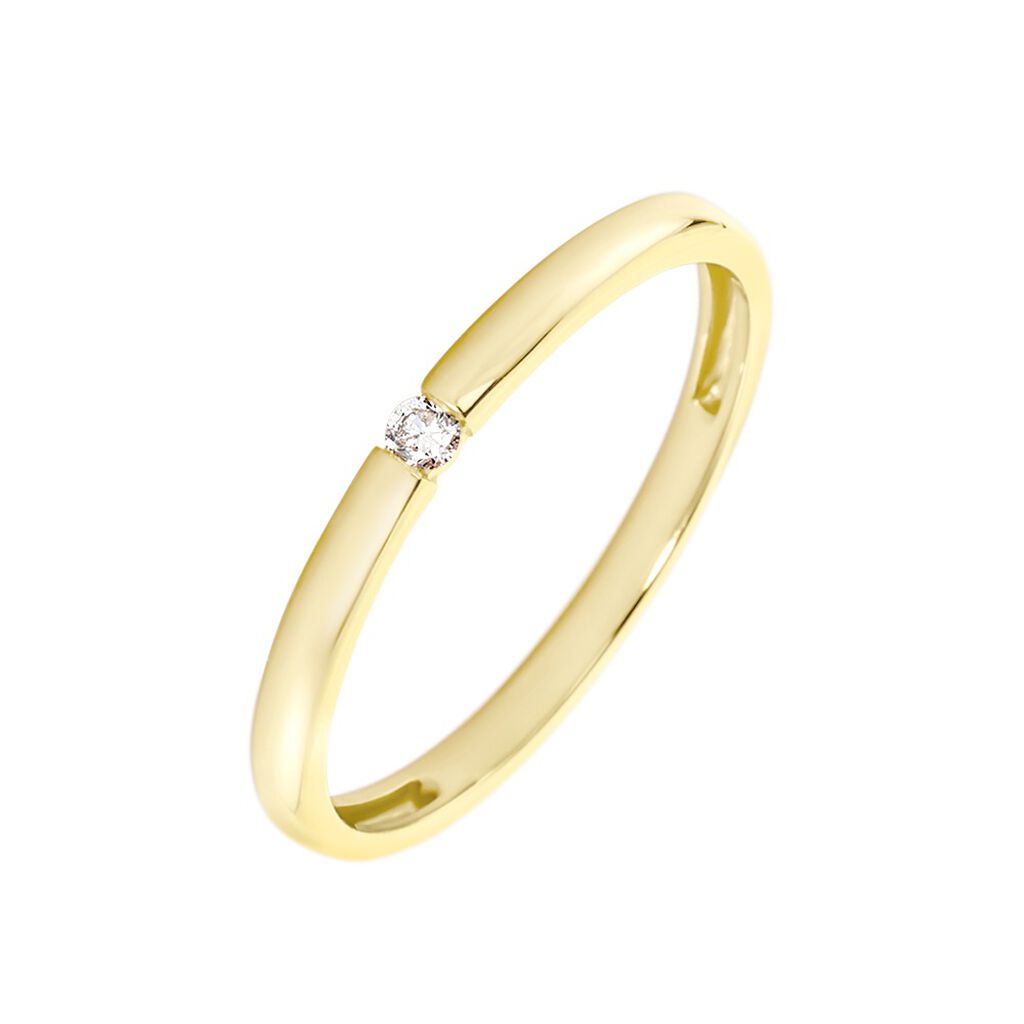 Graz Damen Ring Gold 375 (9 Karat) Diamant Wei&szlig; 0,03 ct B 1,8 mm
