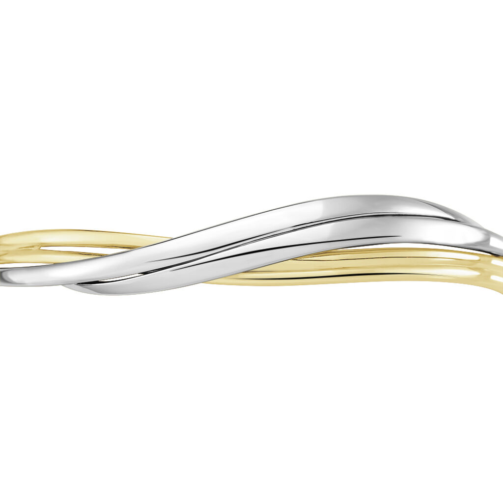 Damen Armreif Messing Gold 750 plattiert Bicolor - Armreifen Damen | OROVIVO