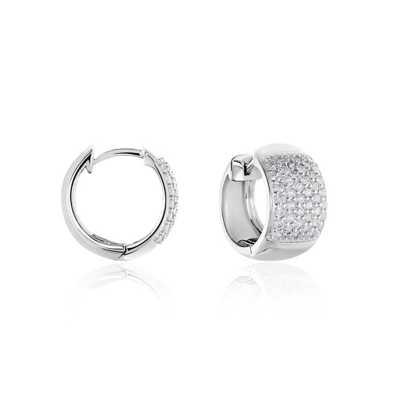 KERANA Damen Creolen Silber 925 Zirkonia Wei&szlig; 0,36 ct - Creolen Damen | OROVIVO