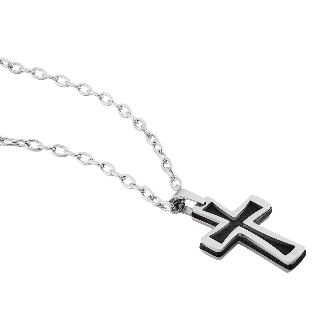 Herren Collier Edelstahl Religi&ouml;ses Kreuz