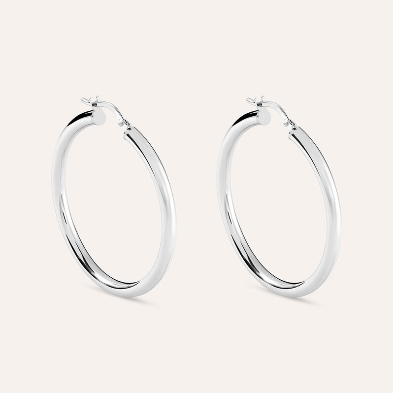Orecchini A Cerchio Toujours Oro Bianco - Spannringe Damen | OROVIVO