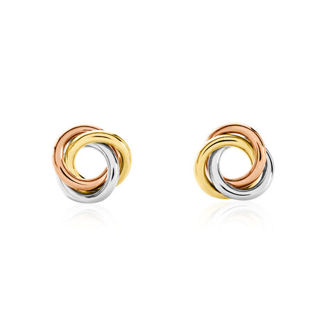 Damen Ohrstecker Gold Tricolor Gelb/Silber/Ros&eacute;gold 585 (14 Karat) - Ohrstecker Damen | OROVIVO