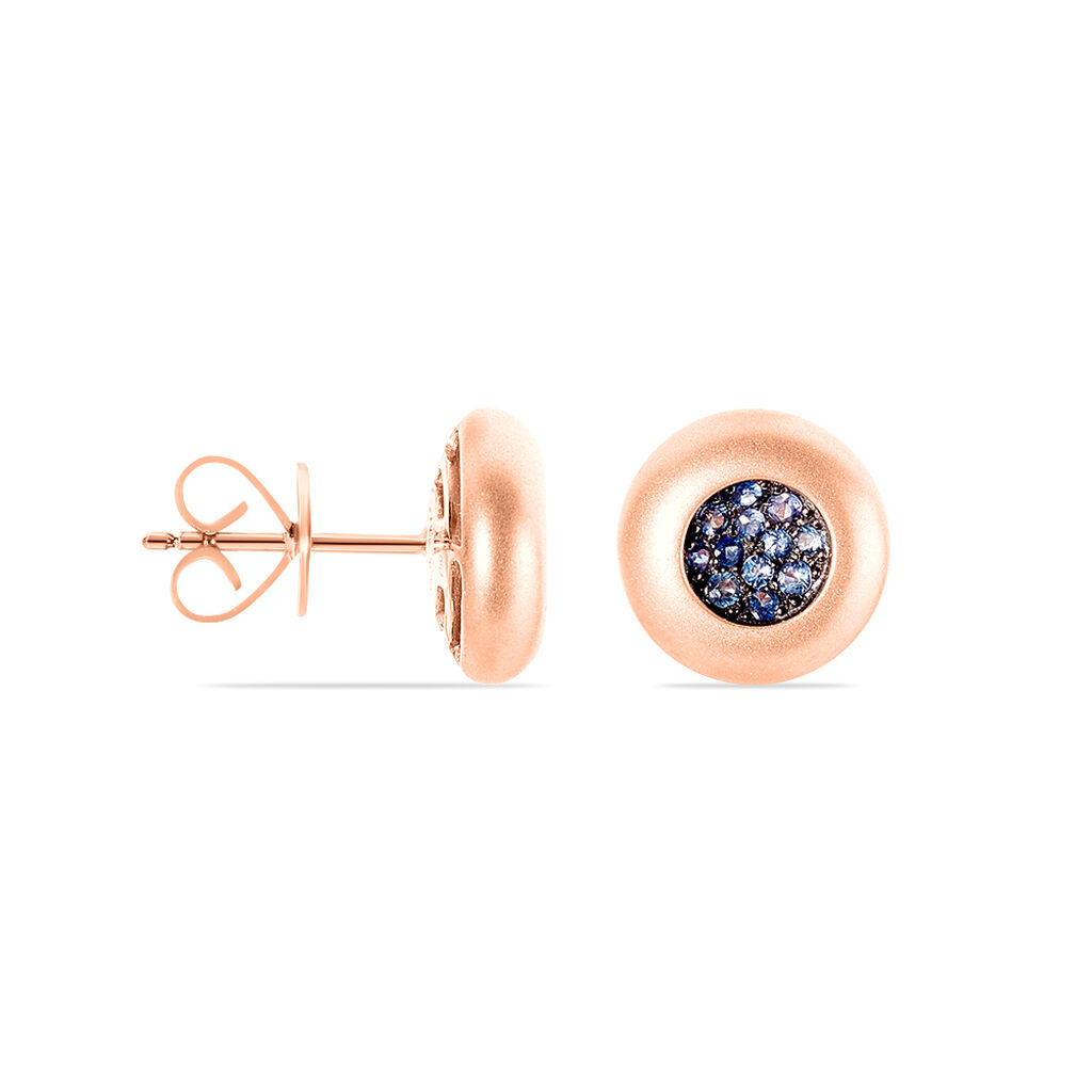 FAKKA Damen Ohrstecker Rosegold 750 (18 Karat) Saphir Blau 0,08 ct - Ohrstecker Damen | OROVIVO