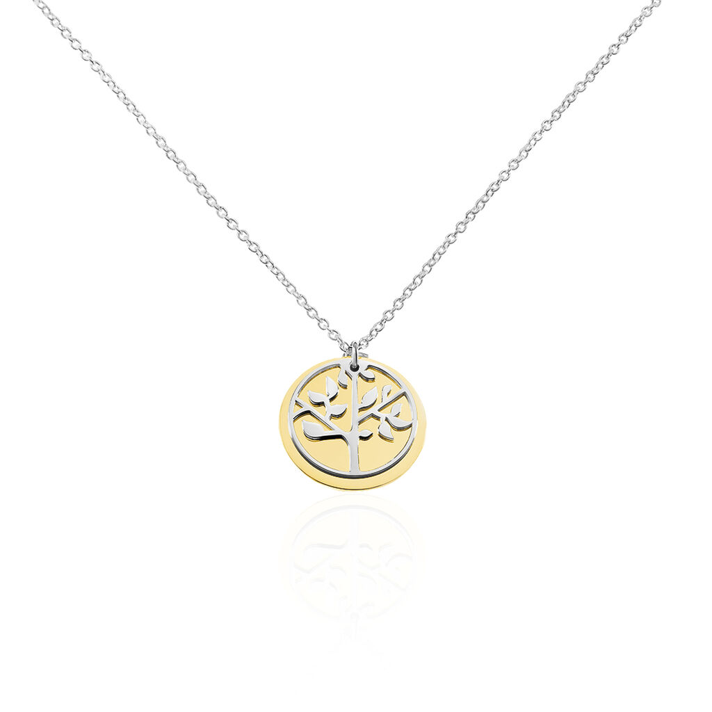 Thumbnail - Damen Halskette Silber 925 Bicolor Lebensbaum, Collier ohne Stein