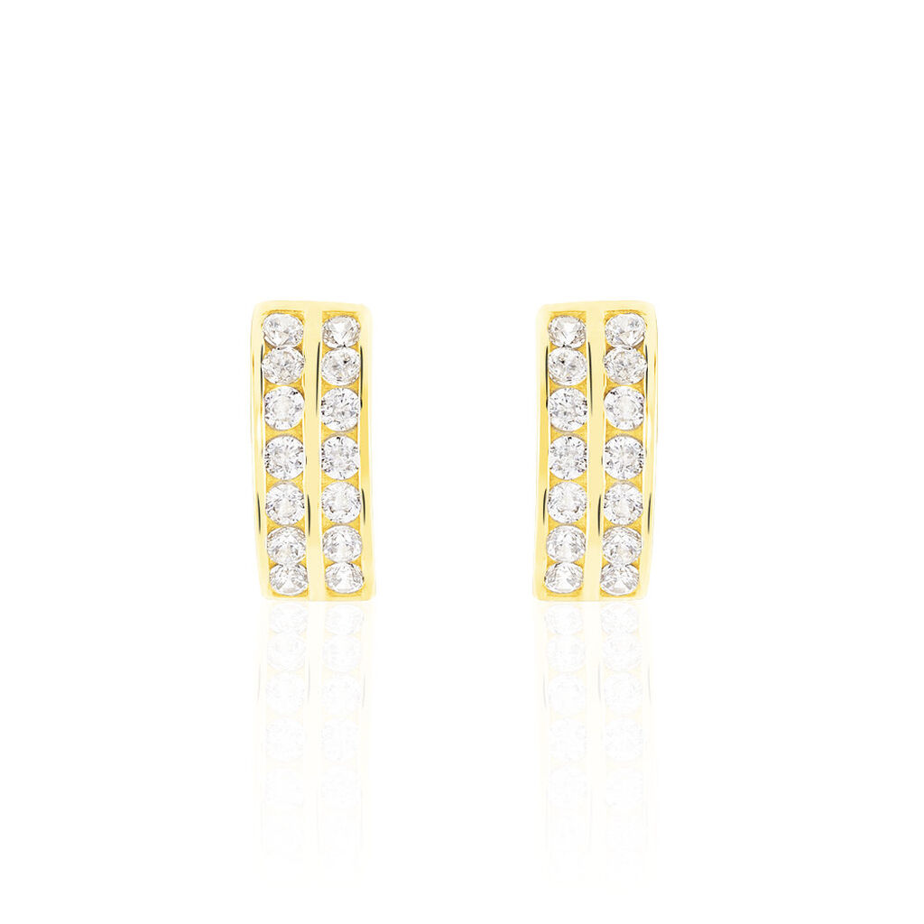 Damen Steckcreolen Gold 375 Zirkonia Jacoba - Creolen Damen | OROVIVO
