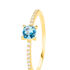 Oxicean Damen Ring Gold 375 (9 Karat) Zirkonia Blau Viereck