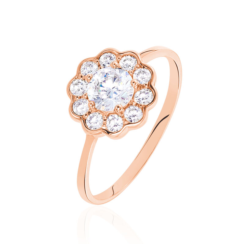 Bague Or Rose Emyla Fleur Oxydes - Spannringe Damen | OROVIVO