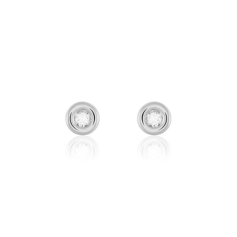 Damen Ohrstecker Weißgold 375 Diamant 0,05ct Perpignan 5,00mm  - Ohrstecker Damen | OROVIVO