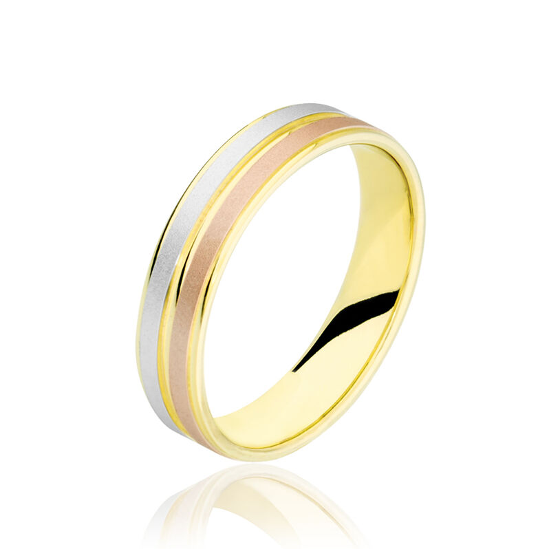 Alliance Triade Ruban Plat Or Tricolore - Spannringe Unisex | OROVIVO