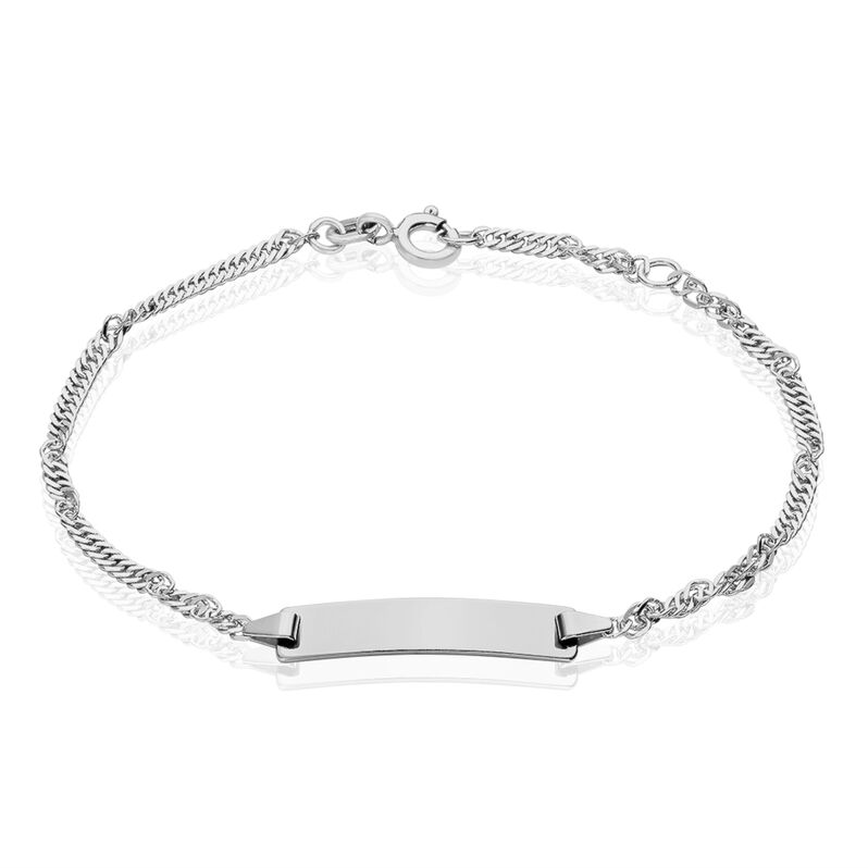 SINGAPUR S ID Unisex ID Armband Silber 925 Rechteckig B 2,4 mm - Armb&auml;nder mit Gravur Unisex | OROVIVO
