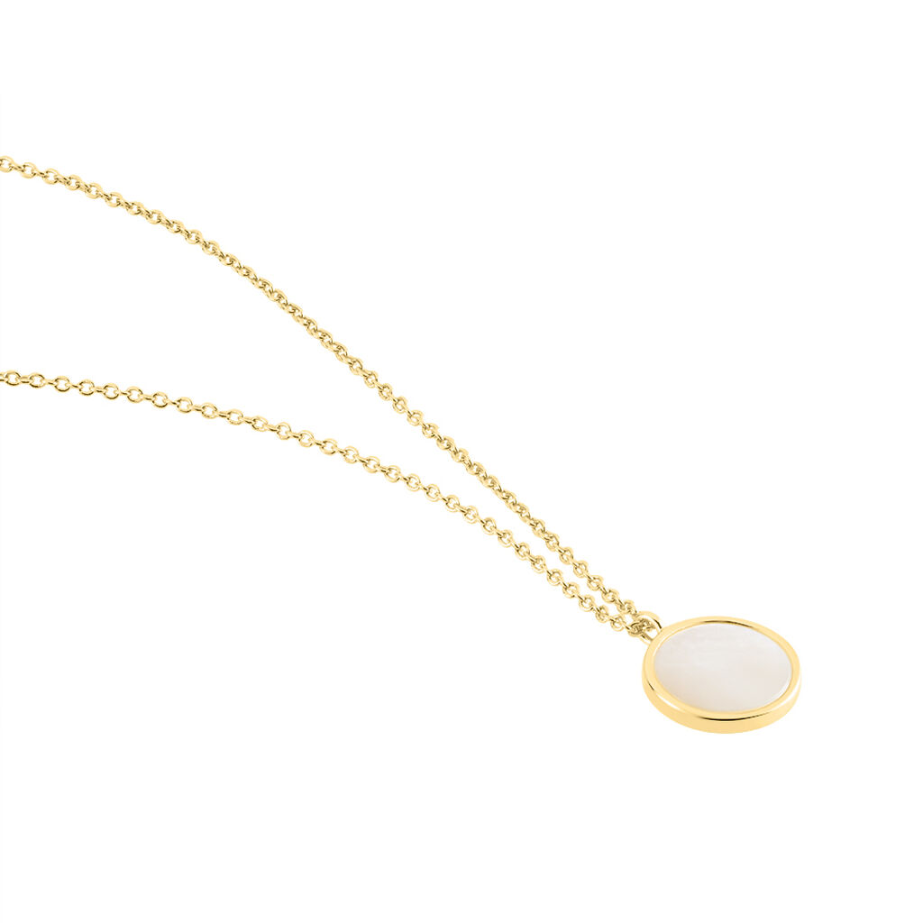 Damen Collier Silber vergoldet 925 Zirkonia Wei&szlig; Kreis