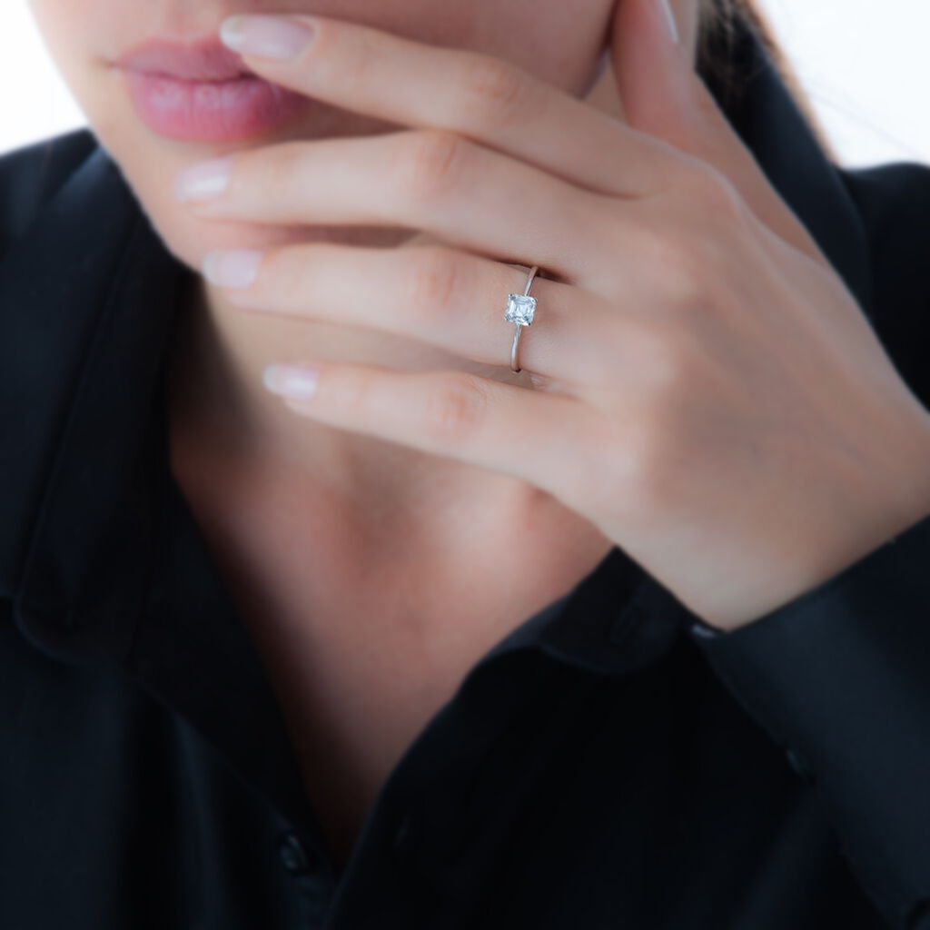 Bague Anne-lea Or Blanc Oxyde De Zirconium - Spannringe Damen | OROVIVO