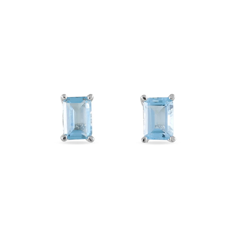 Boucles D'oreilles Puces Elea Serti Griffe Or Blanc Topaze - Spannringe Damen | OROVIVO