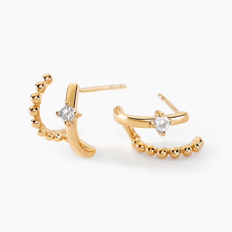 Créoles Lazzaro Or Jaune Diamant - Spannringe Damen | OROVIVO