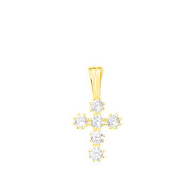 Kreuz Anhänger Gold 375 Zirkonia Zaira - Kreuzanhänger Familie | OROVIVO