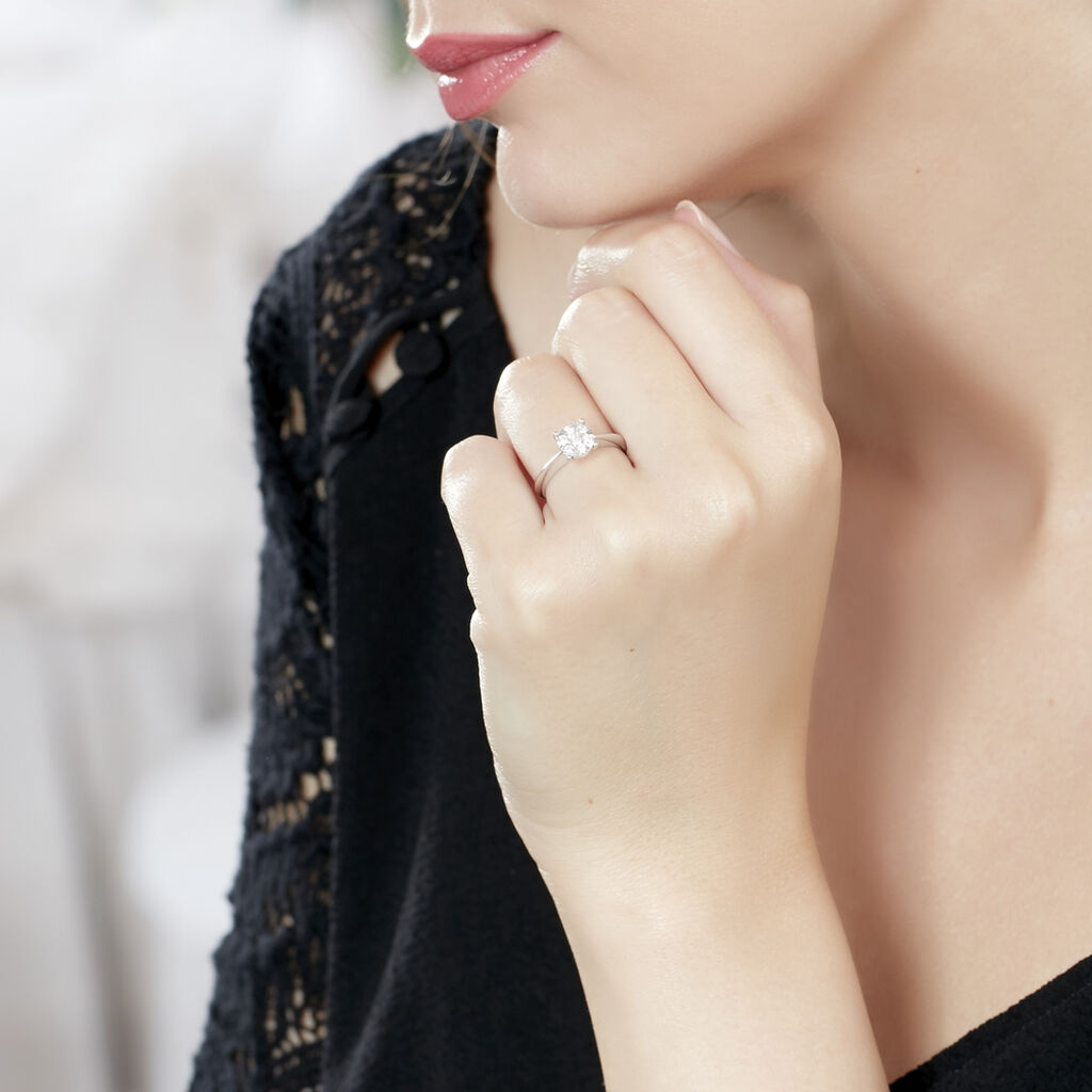 Bague Solitaire Dream Or Blanc Diamant - Spannringe Damen | OROVIVO