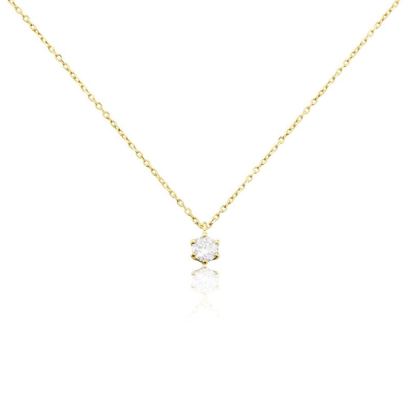 Sonate Damen Collier Gold 750 (18 Karat) Synthetischer Diamant Wei&szlig; 0,31 ct - Halsketten Damen | OROVIVO