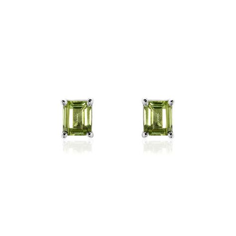 Damen Ohrstecker Weißgold 375 Rechteck Peridot 1ct Liberta - Ohrstecker Damen | OROVIVO