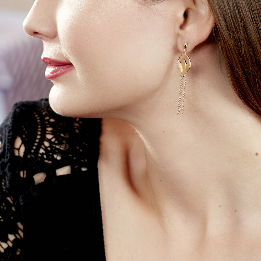 Boucles D'oreilles Plaque Or Carolia - Spannringe Damen | OROVIVO