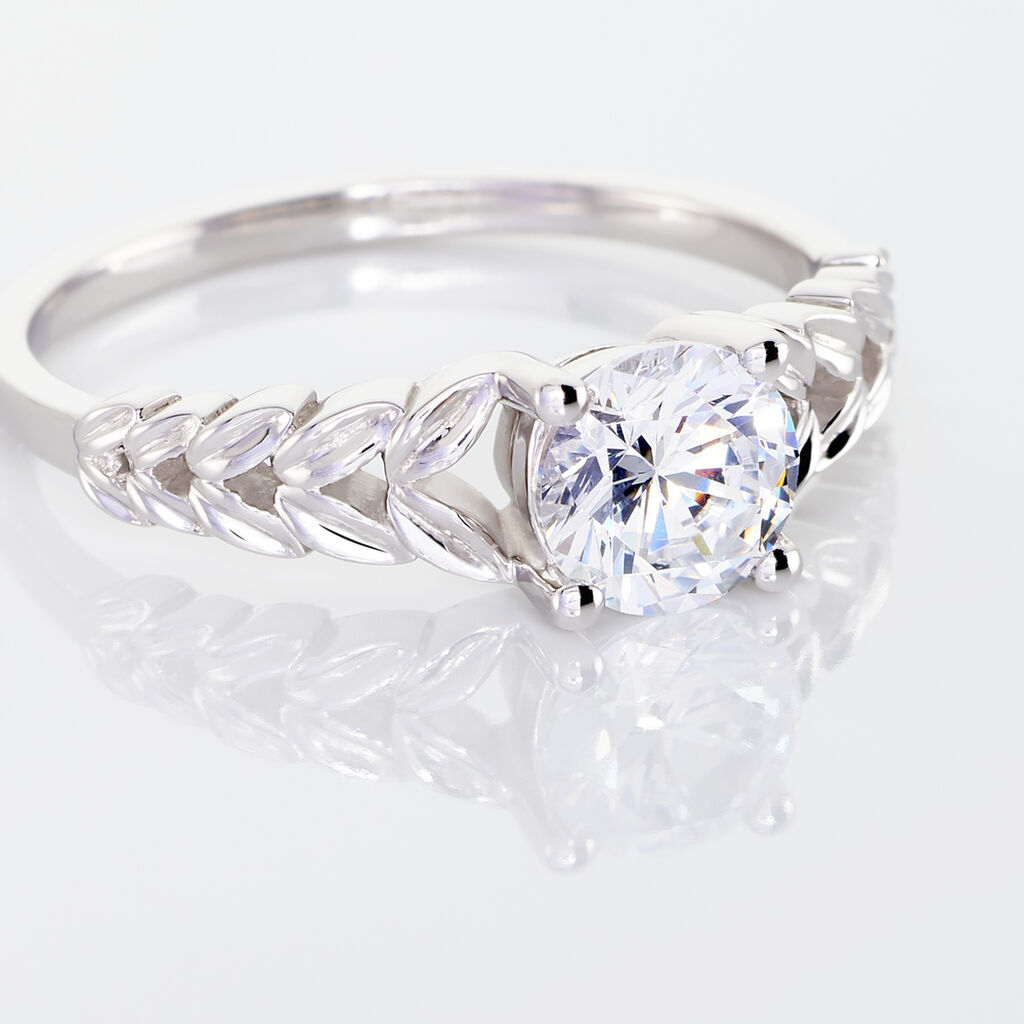 Bague Argent Rhodie Iora Solitaire Oxyde - Spannringe Damen | OROVIVO