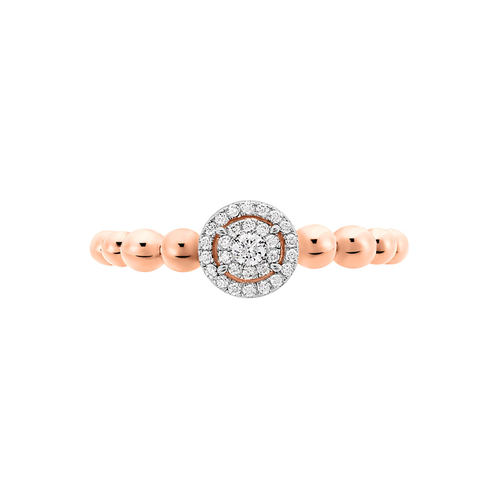 Damenring Silber 925 Rosé Vergoldet Zirkonia  - Ringe mit Stein Damen | OROVIVO