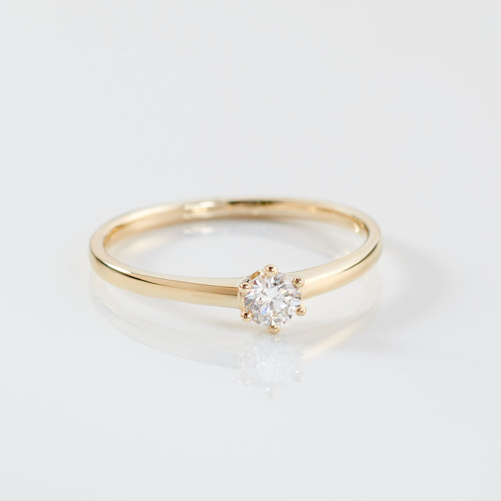 MONOPOLI Damen Ring Gold 585 (14 Karat) Diamant Wei&szlig; 0,26 ct
