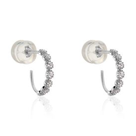 Damen Steckcreolen Weißgold 375 Zirkonia - Creolen Damen | OROVIVO