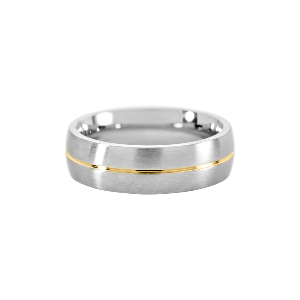 BOND Unisex Ring Edelstahl Bicolor Gold/Silber B 6 mm