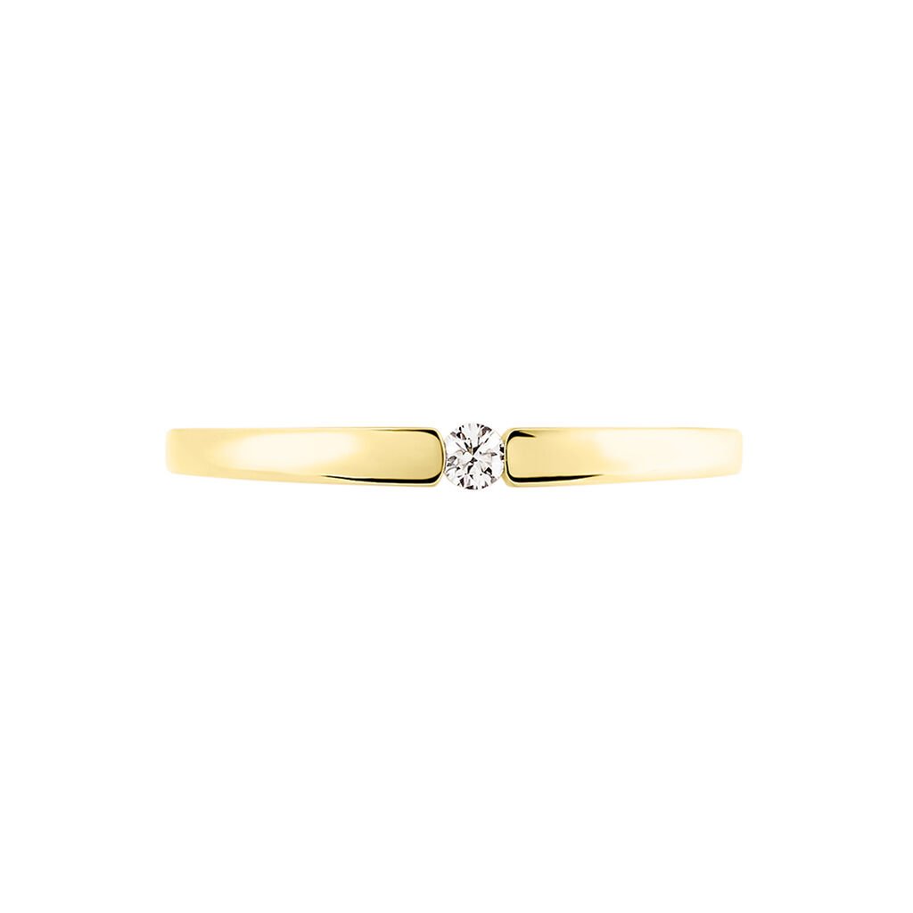 SANINA Damen Ring Gold 585 (14 Karat) Diamant Wei&szlig; 0,04 ct