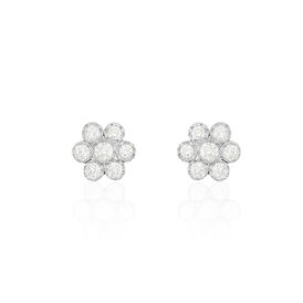 Damen Ohrstecker Gold 375 Diamant 0,16ct Blume - Ohrstecker Damen | OROVIVO