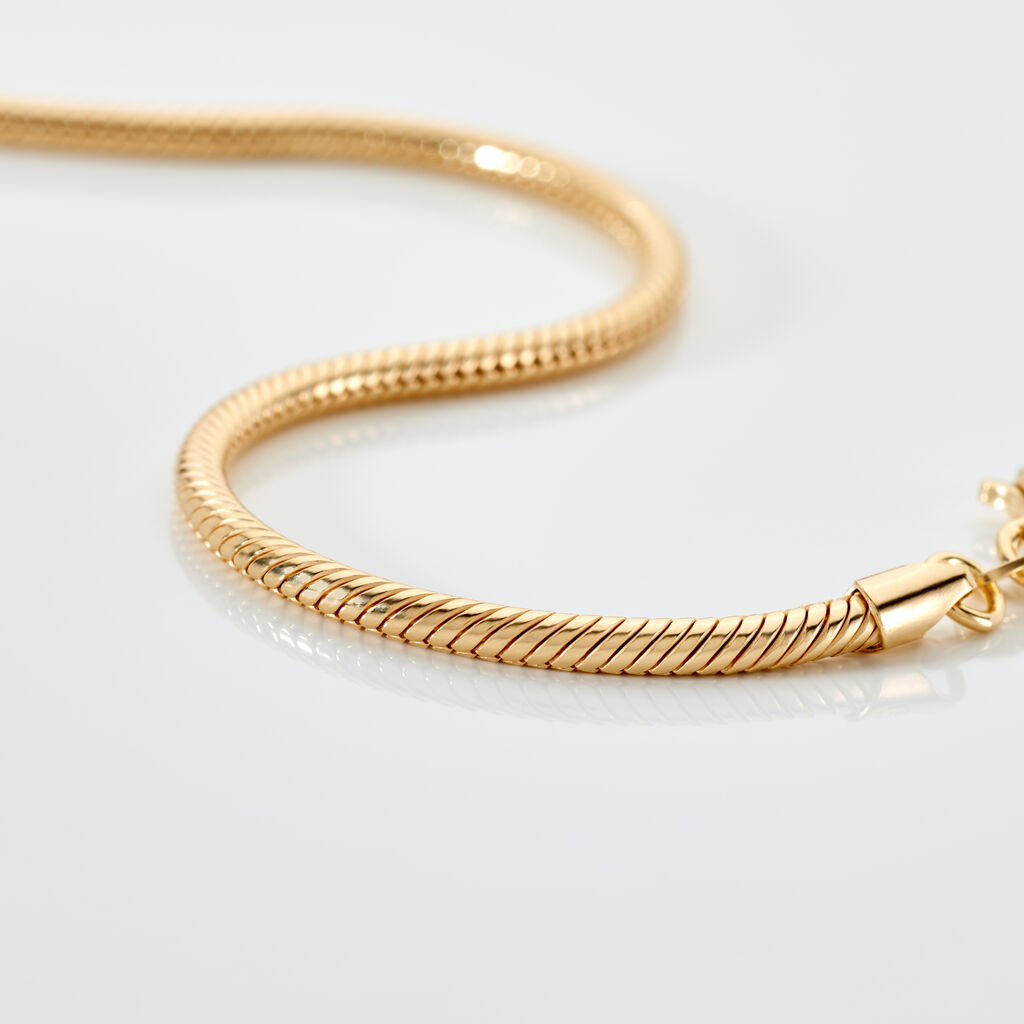 LEANDRA Damen Armband Silber vergoldet 925 B 3 mm