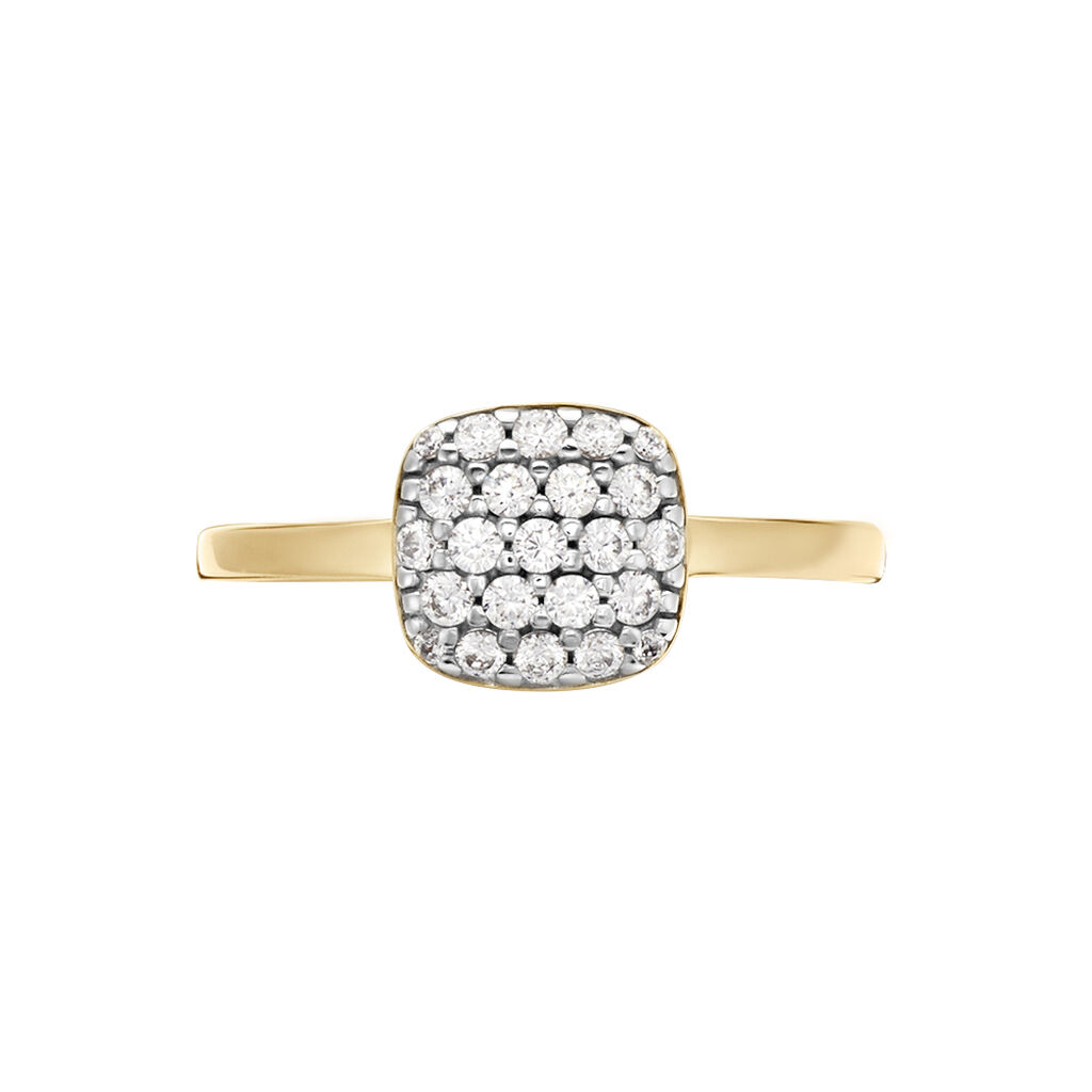 Damenring Messing Gold 750 plattiert 5 Micron - Ringe mit Stein Damen | OROVIVO