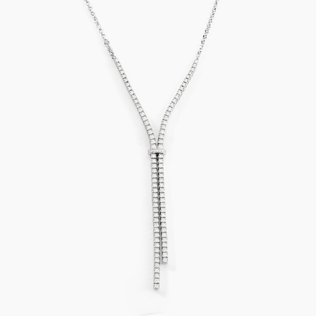 Collier Moscou Or Blanc Diamant - Spannringe Damen | OROVIVO