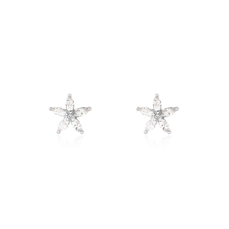Damen Ohrstecker Silber 925 Zirkonia Blume Kenia  - Ohrstecker Damen | OROVIVO