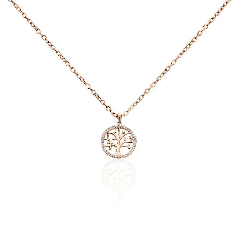 Collier Argent Rose Urcisse Oxydes De Zirconium - Spannringe Damen | OROVIVO