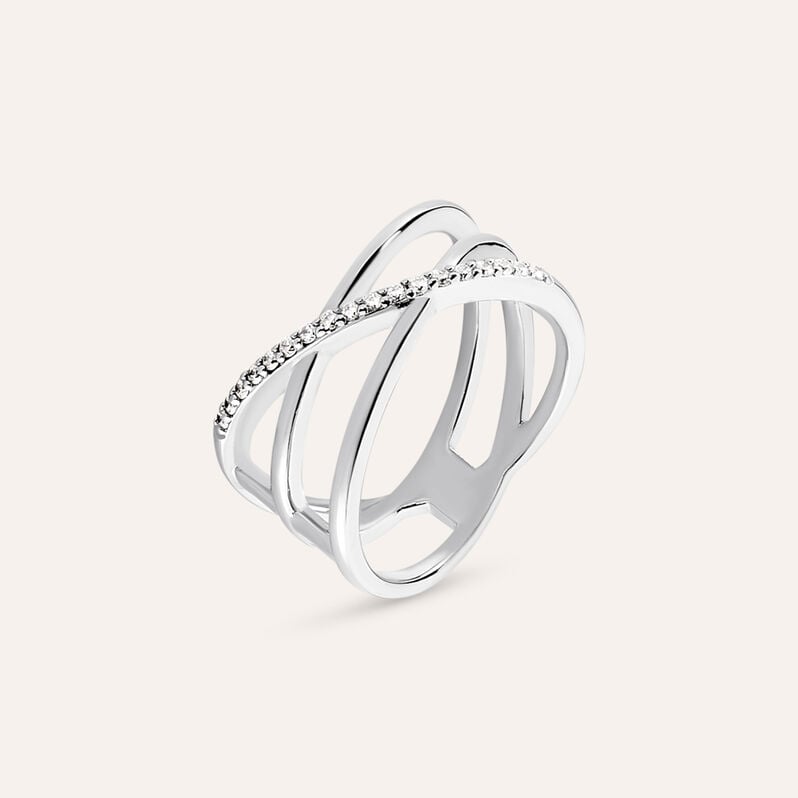 Anello in argento 925 e zirconi - Spannringe Damen | OROVIVO