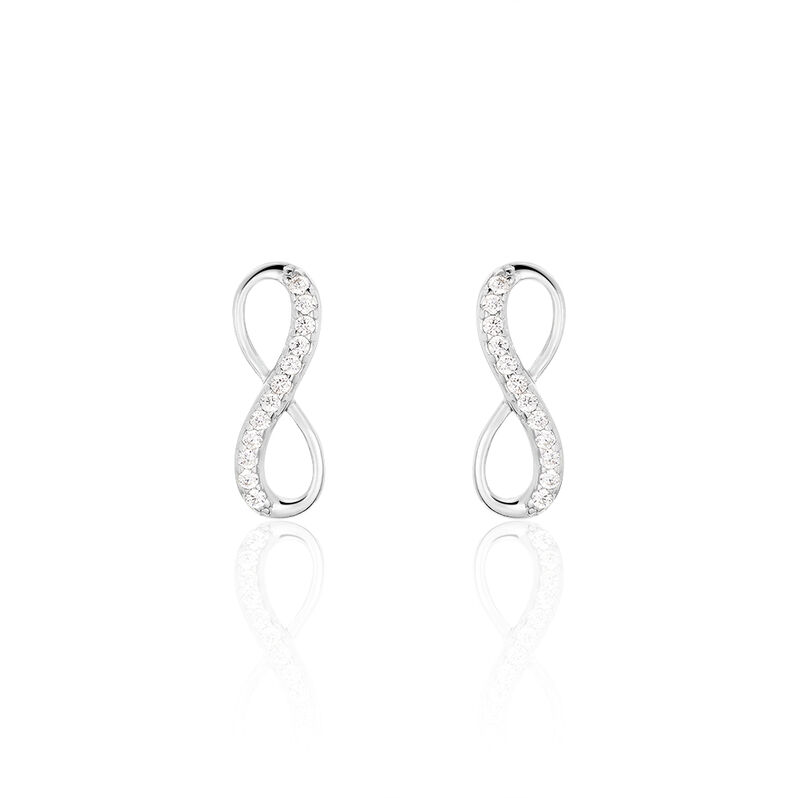 INFI INFINITY 1 Damen Ohrstecker Silber 925 Zirkonia Wei&szlig; Unendlichkeit - Ohrstecker Damen | OROVIVO