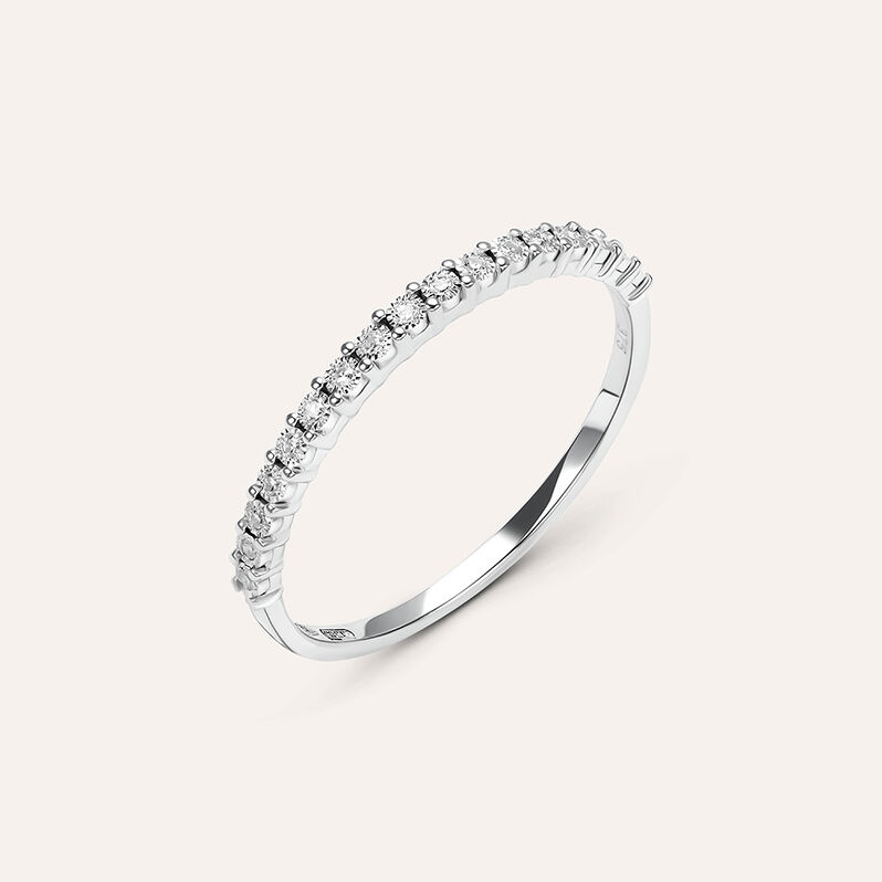 Anello Semi-eternity Sophia Oro Bianco Diamante - Spannringe Damen | OROVIVO
