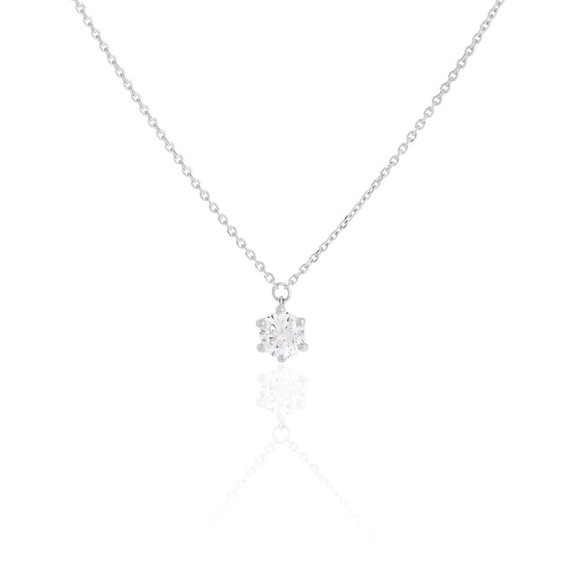 Sonate Damen Collier Wei&szlig;gold 750 (18 Karat) Synthetischer Diamant Wei&szlig; 0,72 ct - Halsketten Damen | OROVIVO