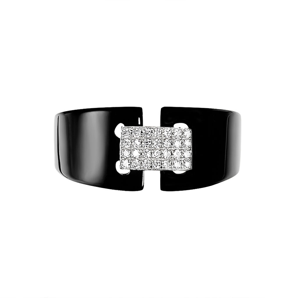 Bague Nina-rose Argent Blanc Céramique Et Oxyde De Zirconium - Spannringe Damen | OROVIVO