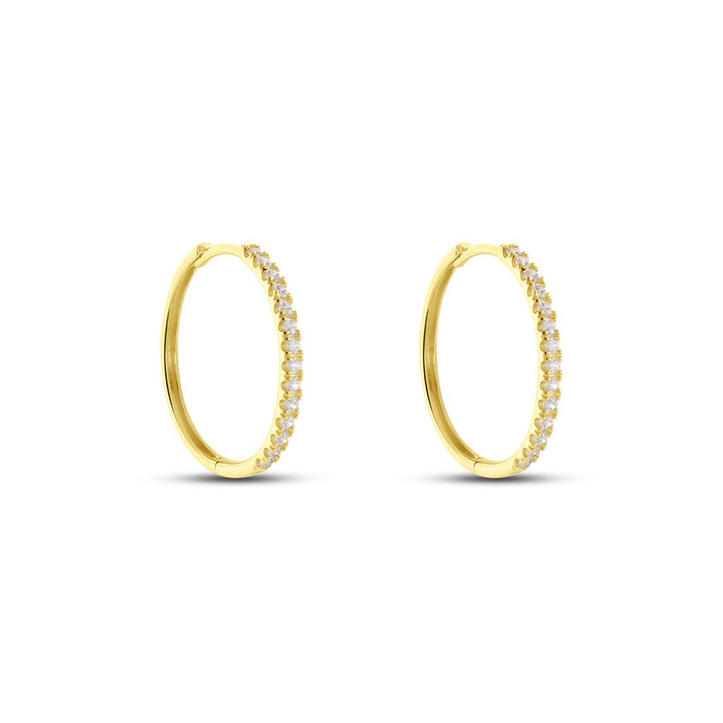 ALAINA Damen Creolen Gold 375 (9 Karat) Zirkonia Wei&szlig; 0,52 ct