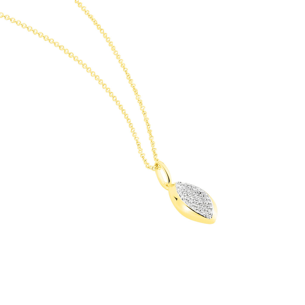 Damen Collier Gold 375 Diamant 0,1ct Mandel Neolle - Halsketten Damen | OROVIVO