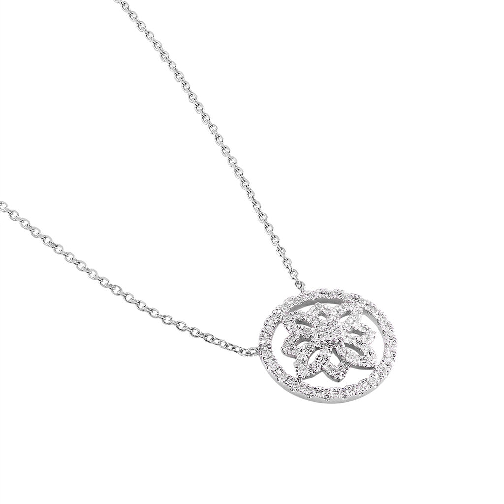 Collier Or Weiss Arroxa Fleur Diamants - Spannringe Damen | OROVIVO