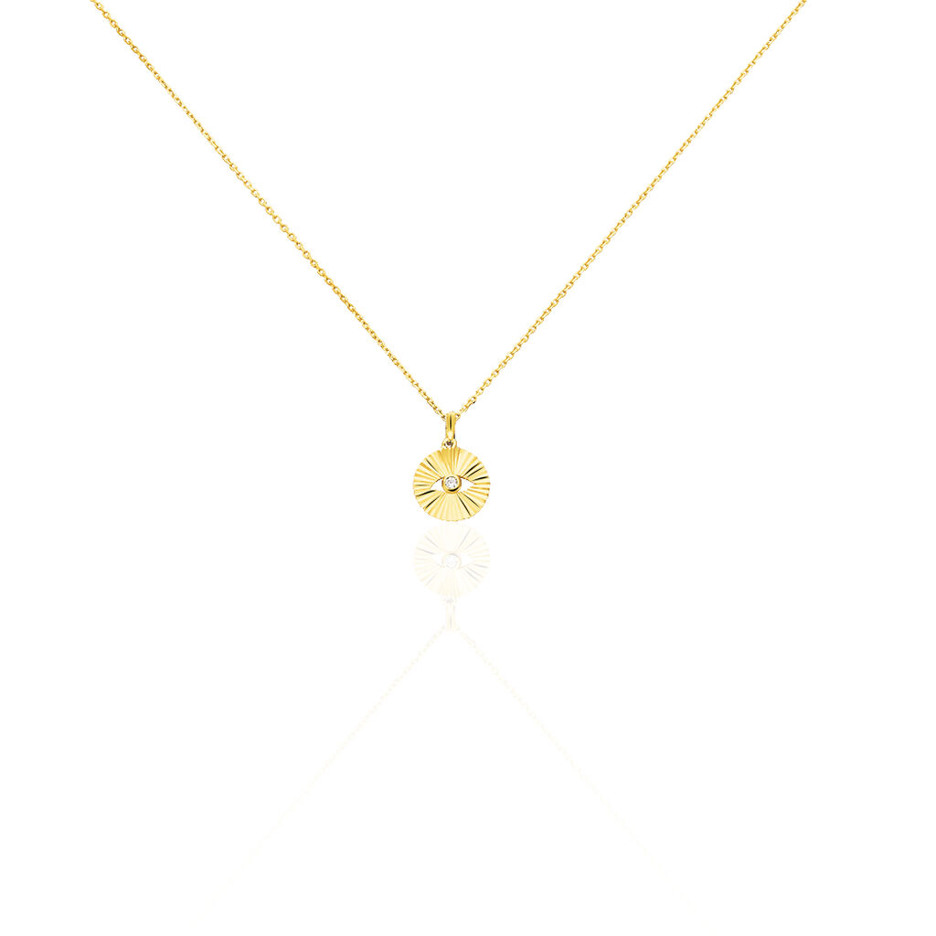 Damen Halskette Gold 375 Diamant 0,015ct - Ketten mit Anhänger Damen | OROVIVO