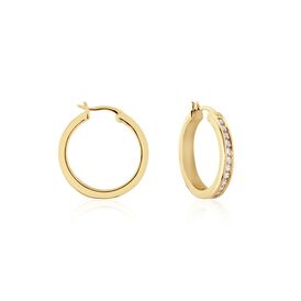 Damen Creolen 18 Karat vergoldet Zirkonia Marita 20mm - Creolen Damen | OROVIVO