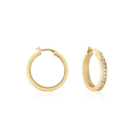 Damen Creolen 18 Karat vergoldet Zirkonia Marita - Creolen Damen | OROVIVO