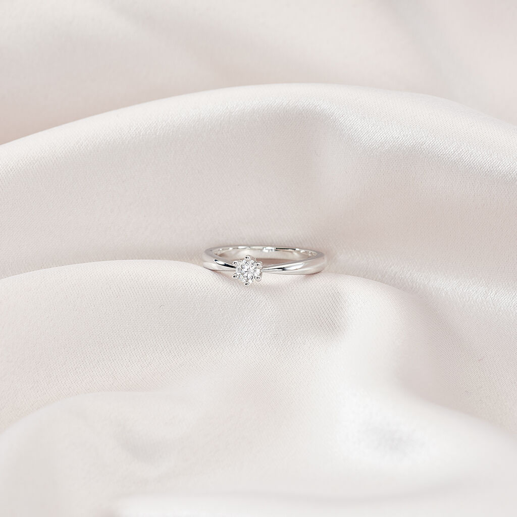 Damen Ring Weißgold 750 synthetischer Diamant 0,31ct Sonate  - Verlobungsringe Damen | OROVIVO